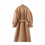 khaki wool coat long overcoat outwear