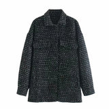 Single-breasted Woolen Jacket Coat