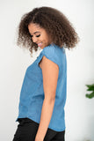 SHOPIRISBASIC Getting To Know You Tie-Front Denim Top