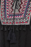 Black Waffle Knit Sweater Blouse