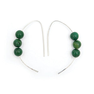 Green Verdite Curves ~ Sterling Silver Earrings