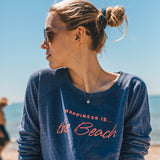 Women's Beach Crew Sweatshirt, Heather Navy