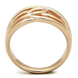 TK1696 - IP Rose Gold(Ion Plating) Stainless Steel Ring with No Stone