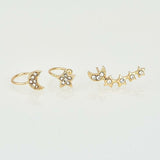 Moon & Star Earring and Cuff Set
