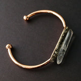 Rose Gold Pyrite and Quartz Bracelet