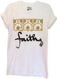 White Graphic "Faith" Tee