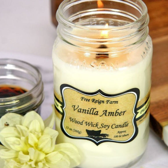 Vanilla Amber - Wood Wick Candle