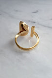 Ve Tinh 16K Gold-Plated Brass Buffalo Horn Crescent and Bar Ring