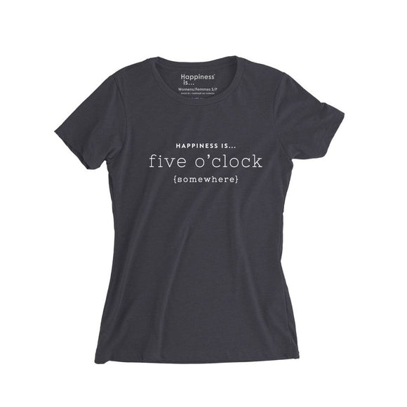 Women's Five O'Clock T-Shirt, Vintage Black