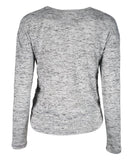 Urban Diction Light Gray Front-Tie Hacci Long-Sleeve Top