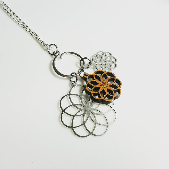 Spiral Flower Charm Necklace